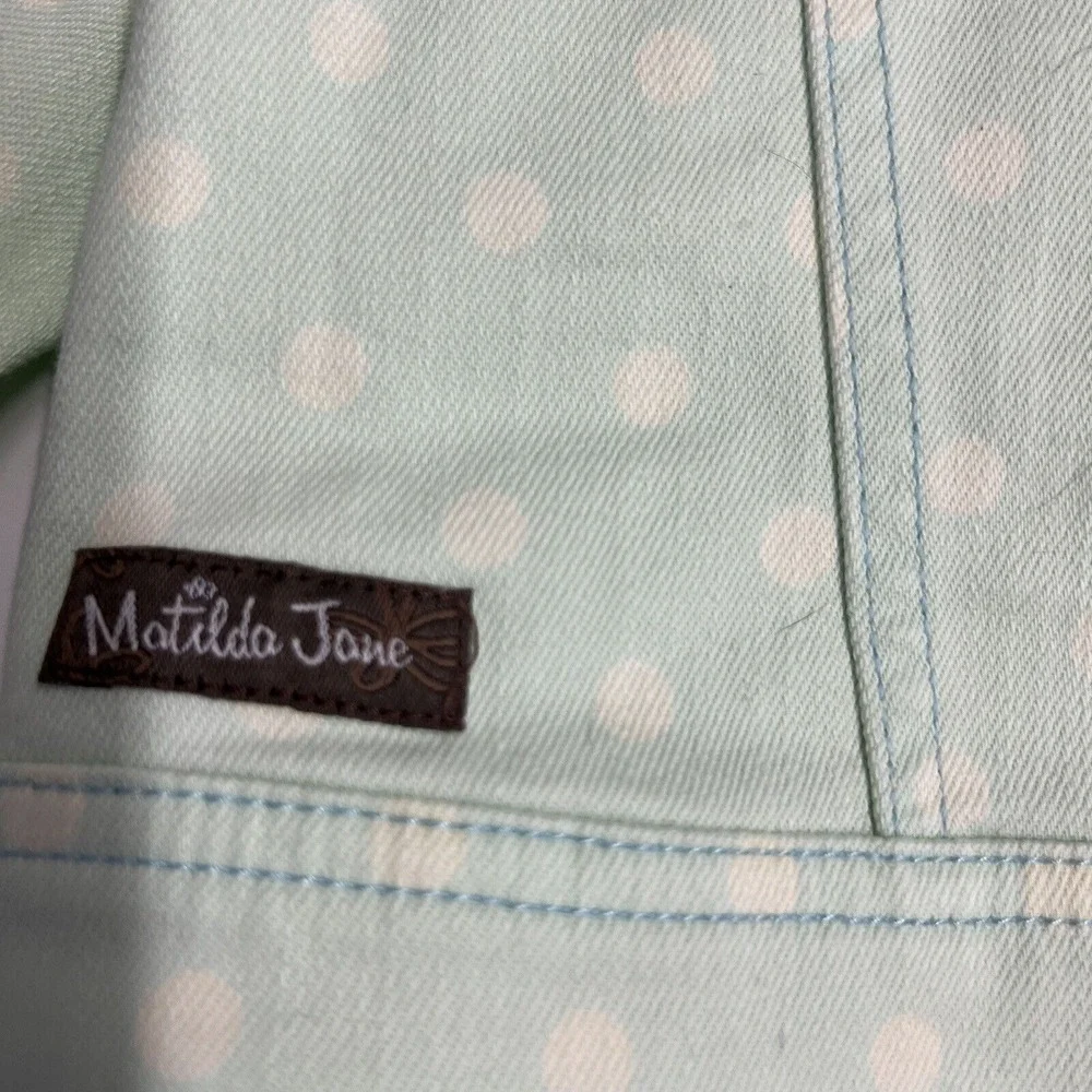 New Matilda Jane Girls Dream Chasers Polka‎ Dot Party Denim Jacket Size 2